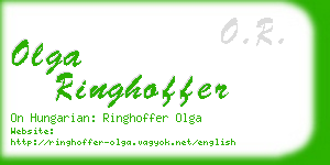 olga ringhoffer business card